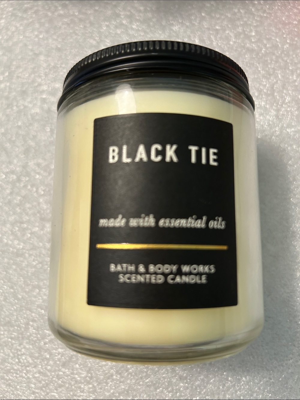 Bath & Body Works Black Tie Scented Candle - Cream with Black Label